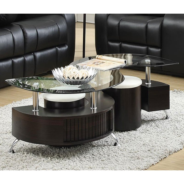 Orren Ellis Gunnora Coffee Table with Nested Stools & Reviews Wayfair
